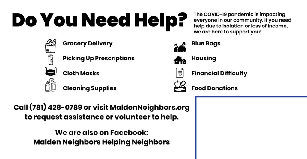 Malden Neighbors Helping Neighbors - Back side